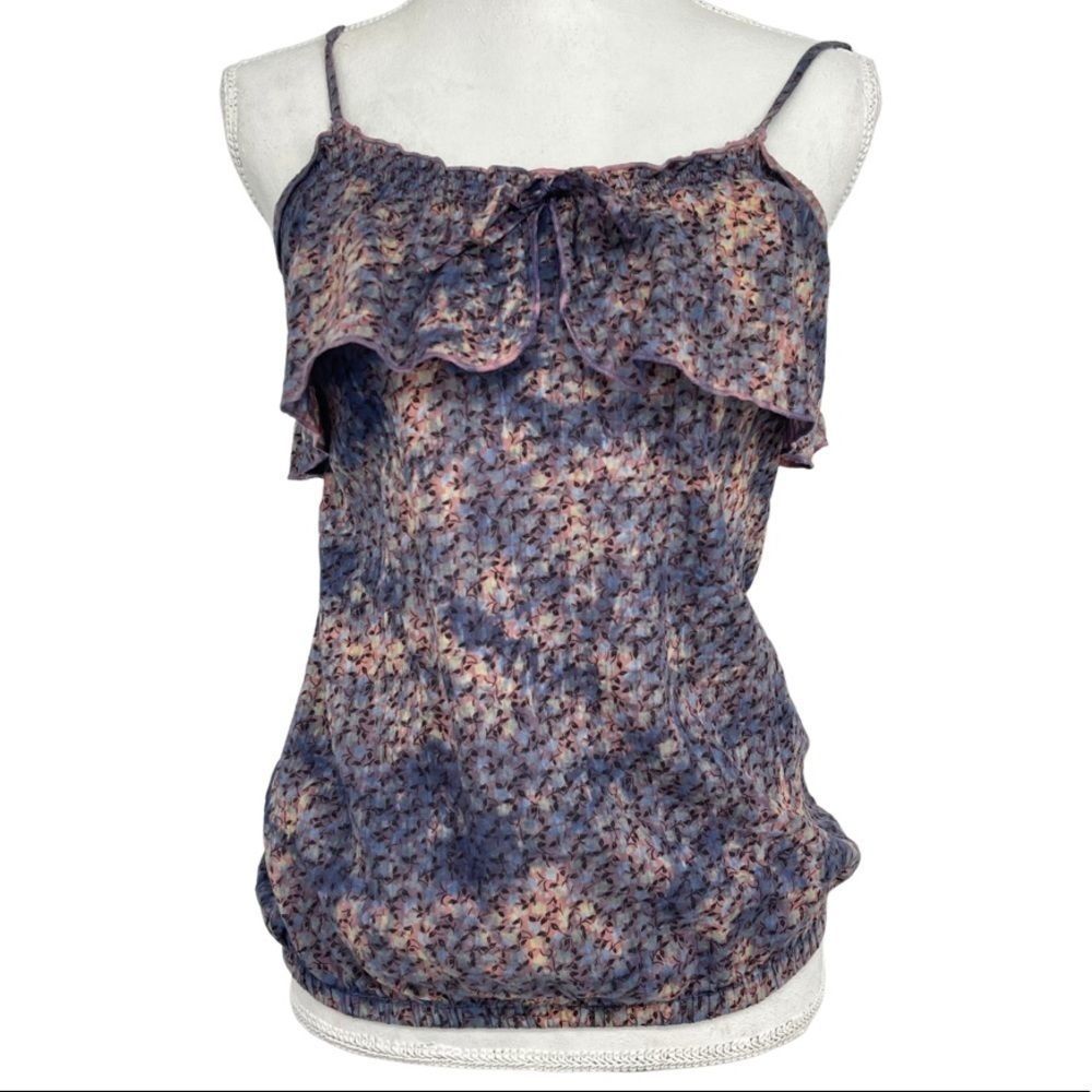 ROXY Floral Cami Elastic Waist Top – Size Medium
